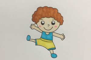 帅气小男孩的简笔画