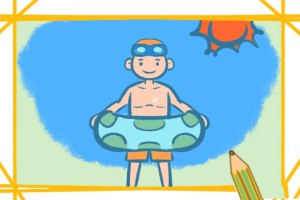 游泳的男孩简笔画
