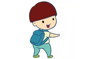 锅盖头可爱小男孩简笔画