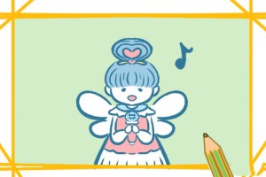 小女孩拿话筒唱歌简笔画