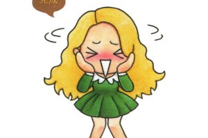 害羞的小女孩简笔画