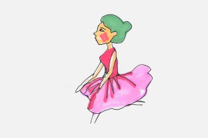 跳芭蕾舞的女孩简笔画