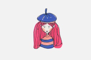 画文艺感的女生简笔画