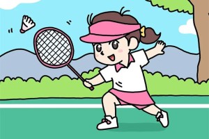 打羽毛球的小女孩怎么画简笔画