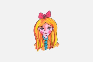 可爱甜美的女孩简笔画