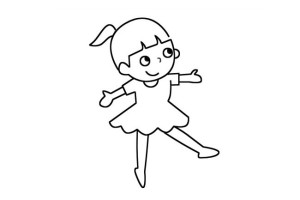 跳芭蕾舞的小女孩简笔画