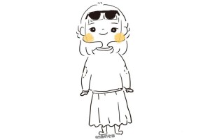 脏脏脸女孩简笔画