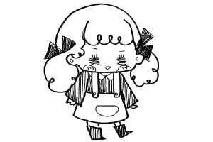 一支笔就能搞定的可爱简笔画小女孩