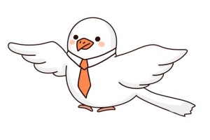 打领带的鸽子先生怎么画