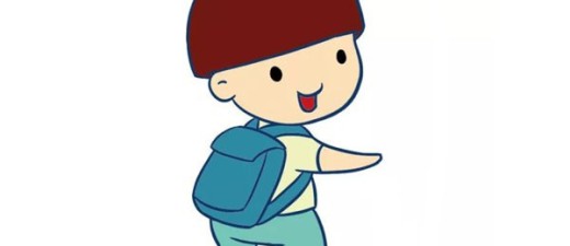 可爱锅盖头小男孩简笔画