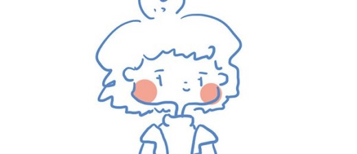 冬日时尚小女孩简笔画