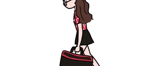 领着行李的小女孩简笔画