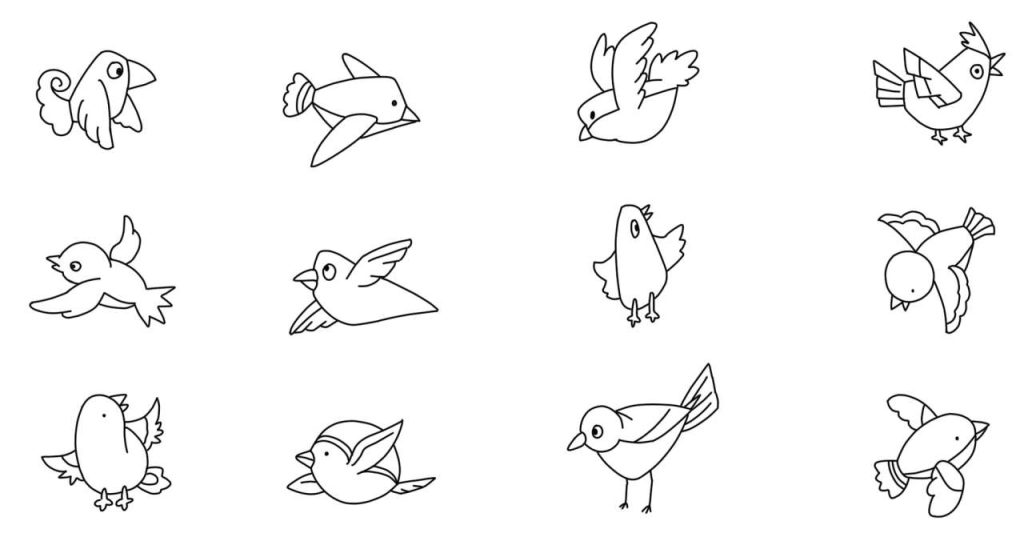 麻雀简笔画