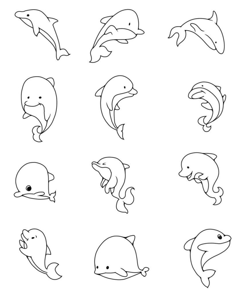 海豚简笔画
