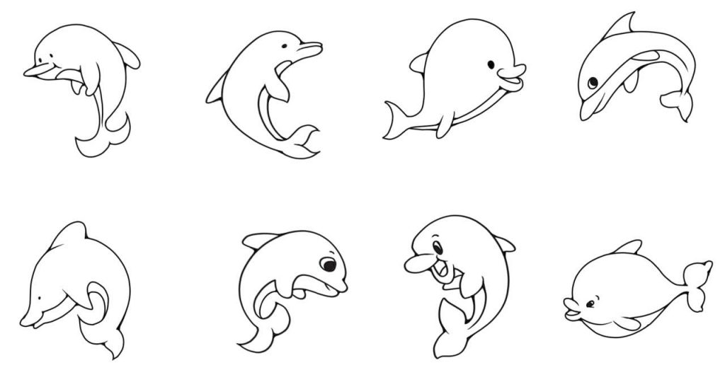 海豚简笔画