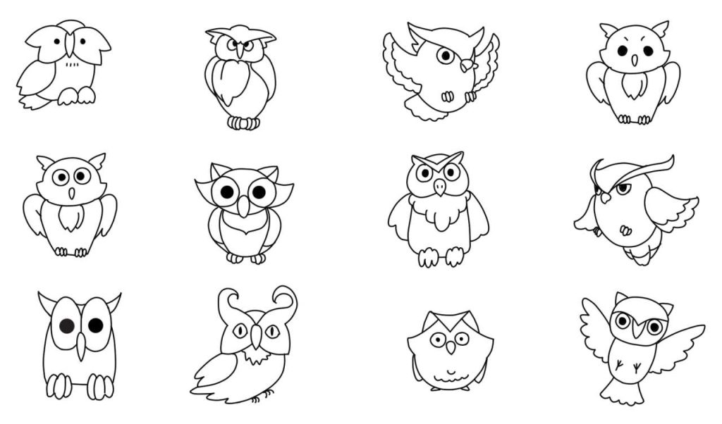猫头鹰简笔画