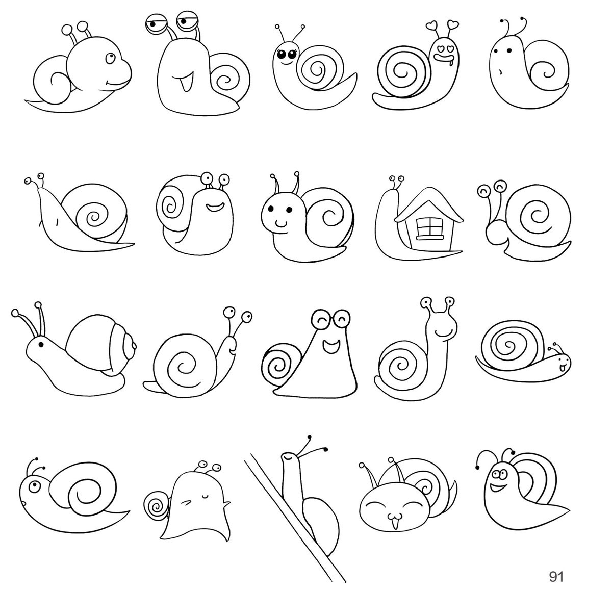 蜗牛简笔画