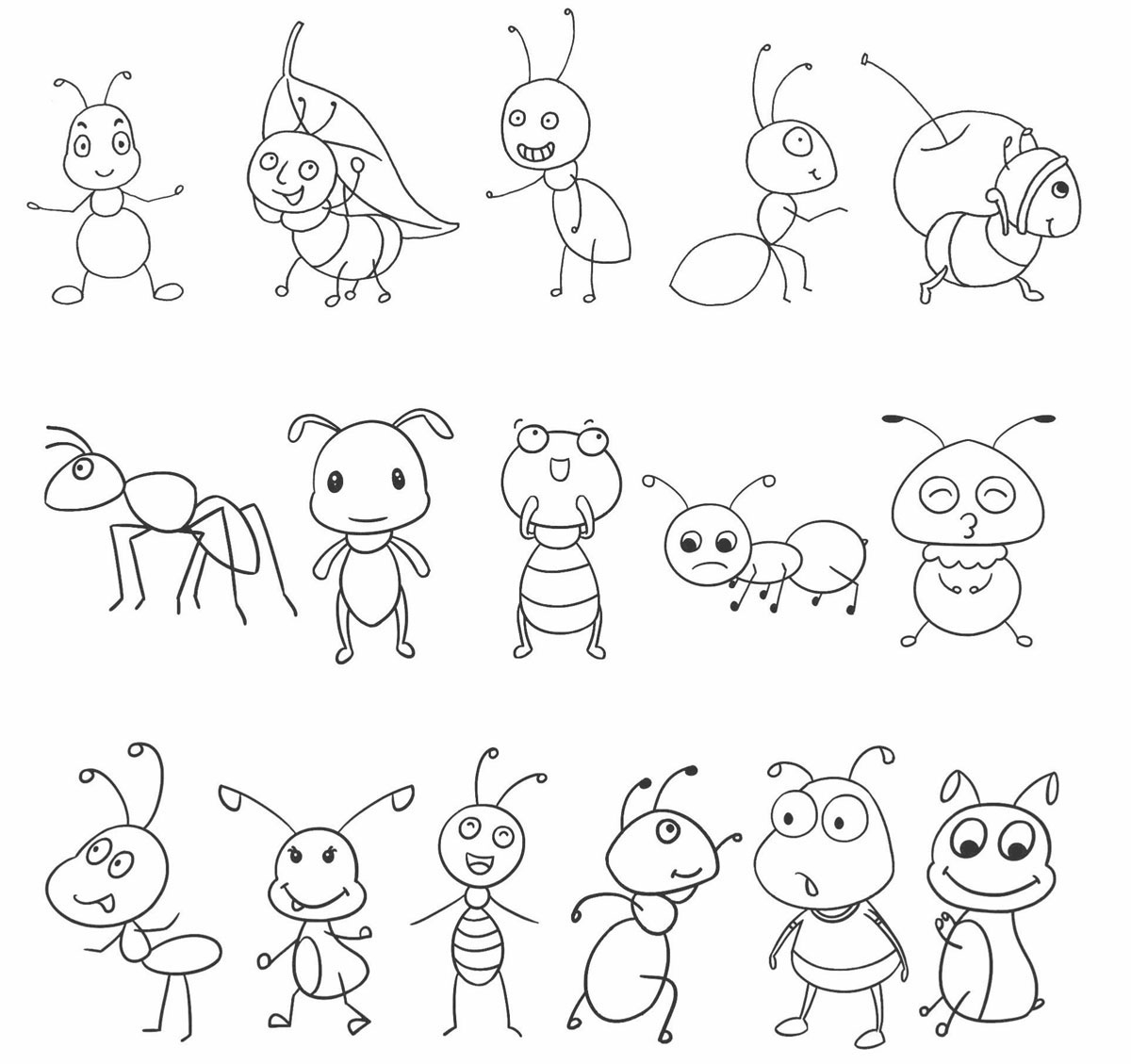 蚂蚁简笔画
