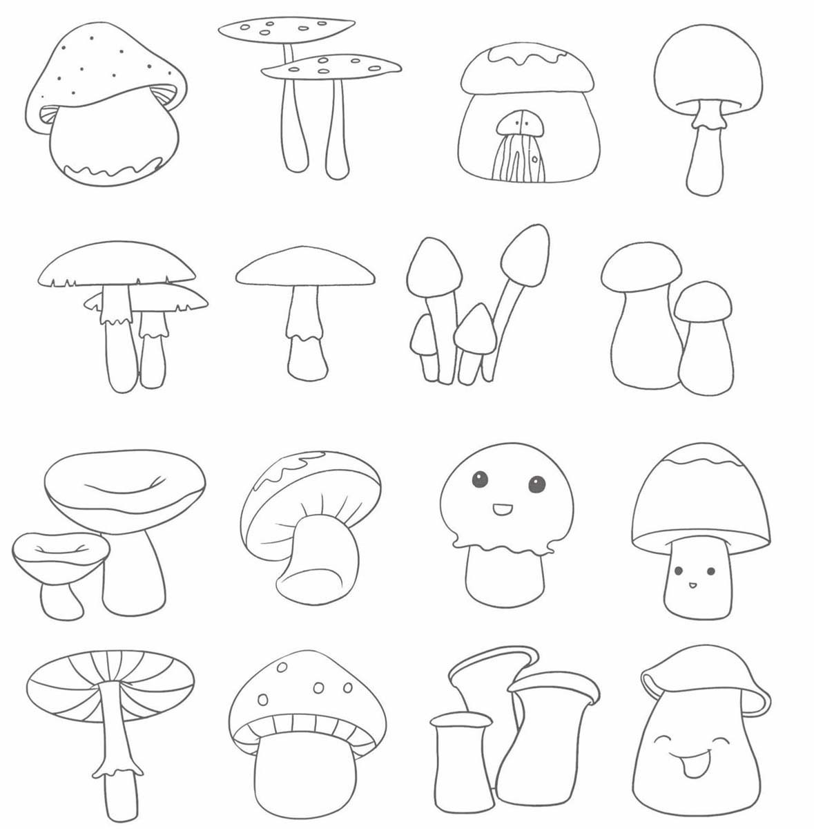 蘑菇简笔画