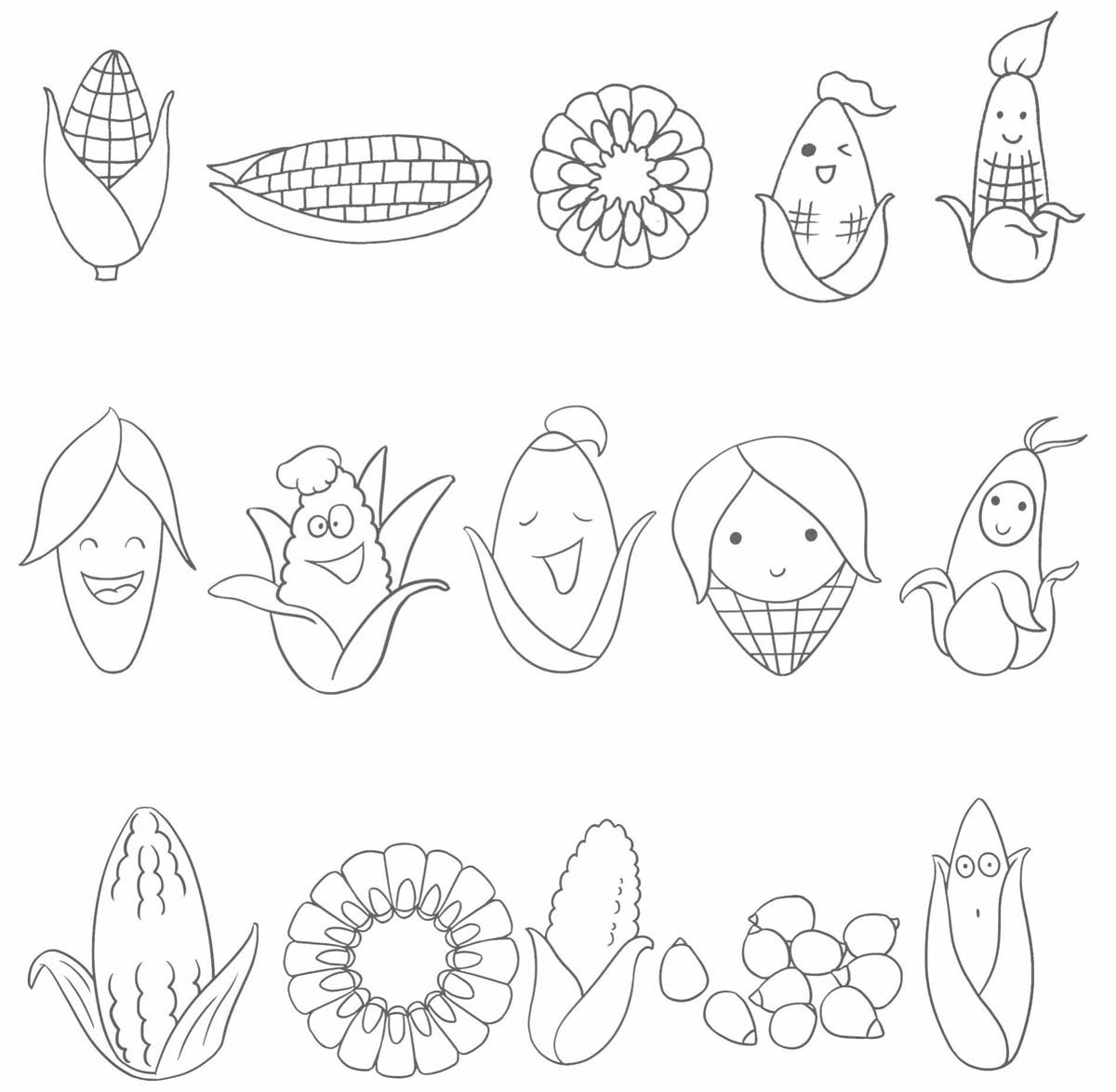 玉米简笔画