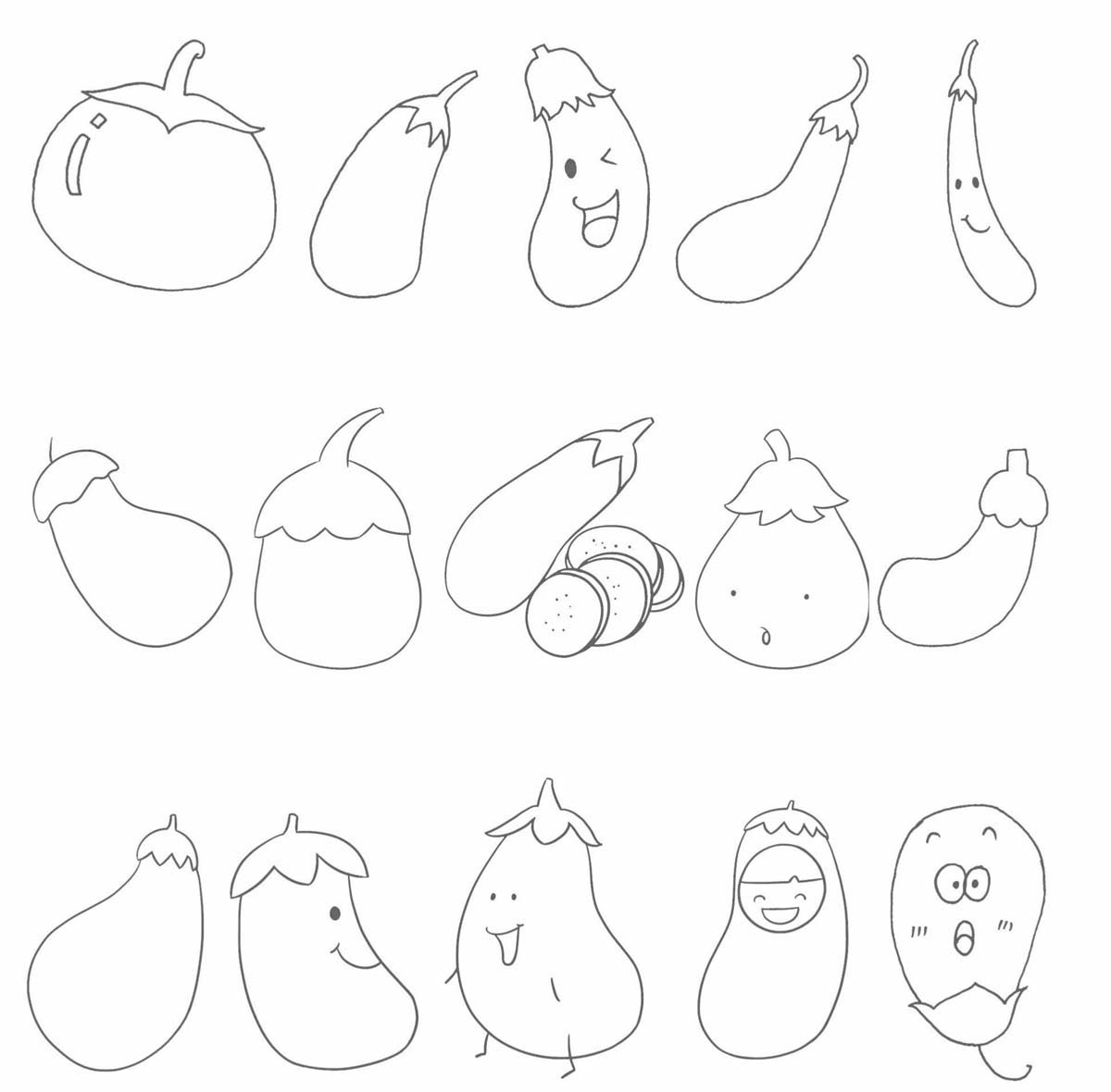 茄子简笔画
