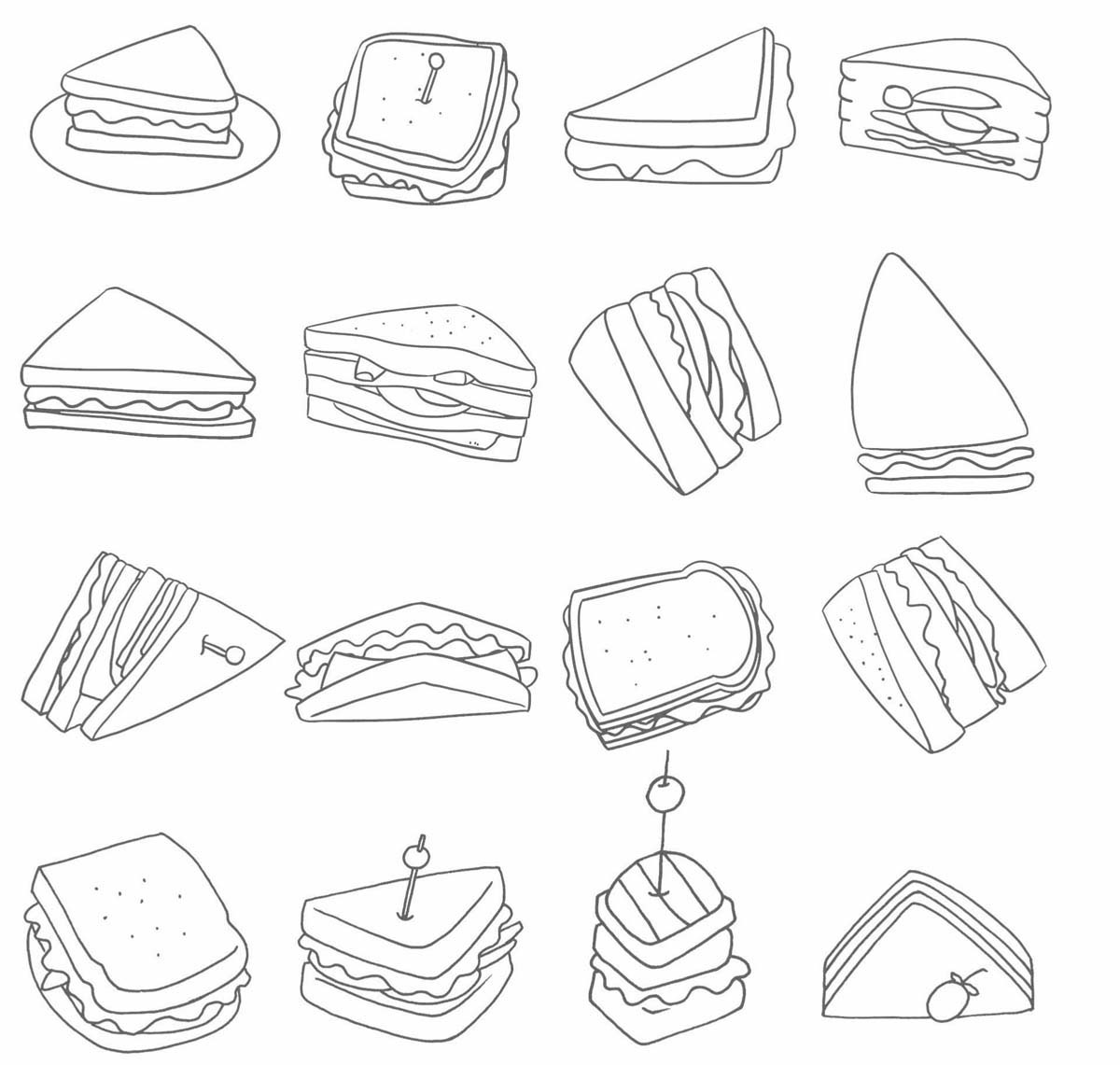 三明治简笔画