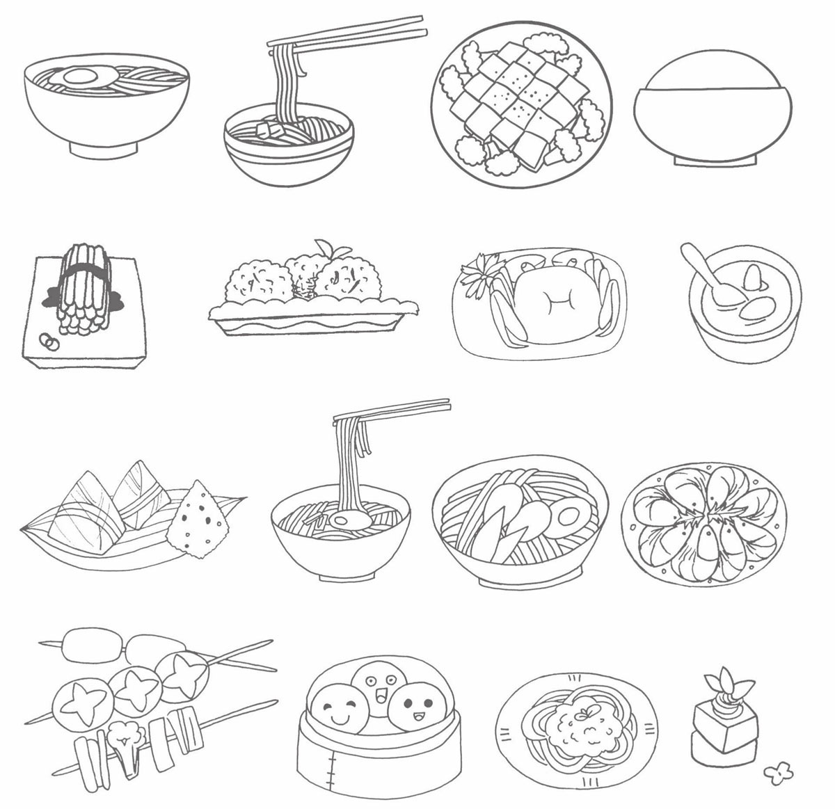 中餐简笔画