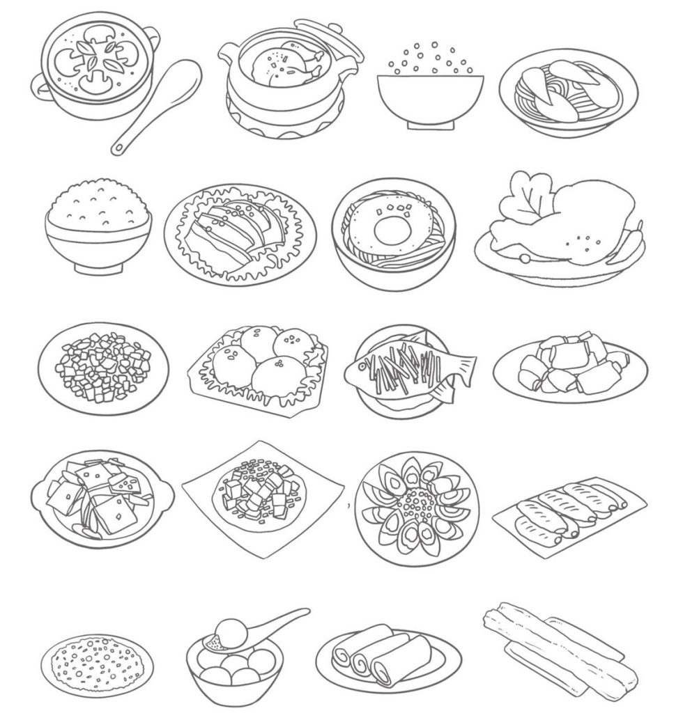 中餐简笔画