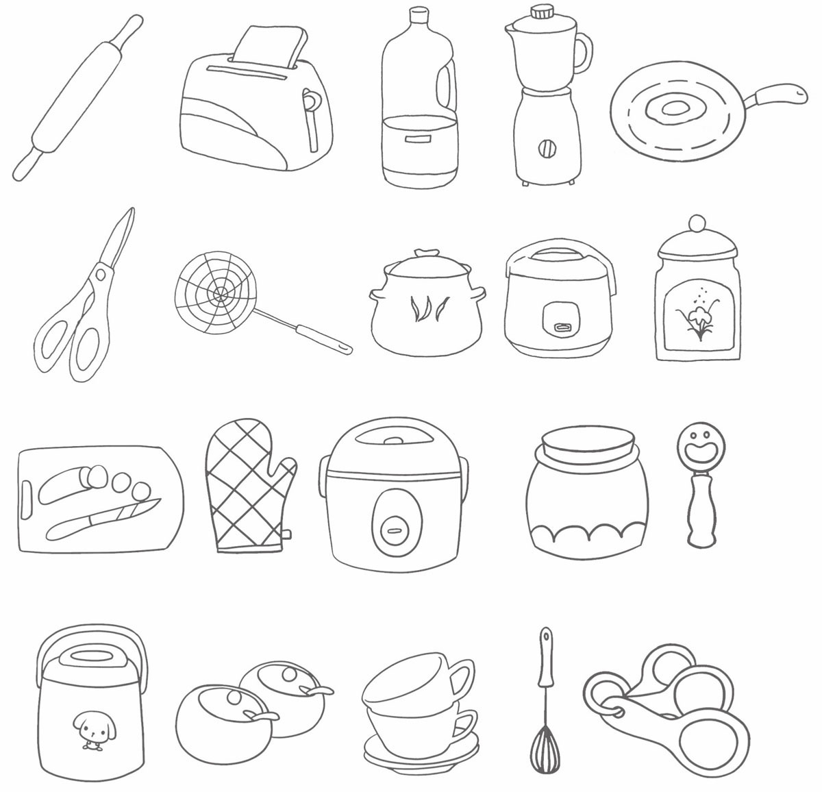 厨房用品简笔画
