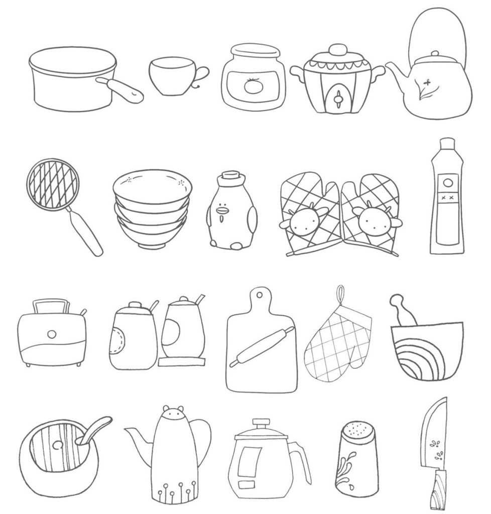 厨房用品简笔画