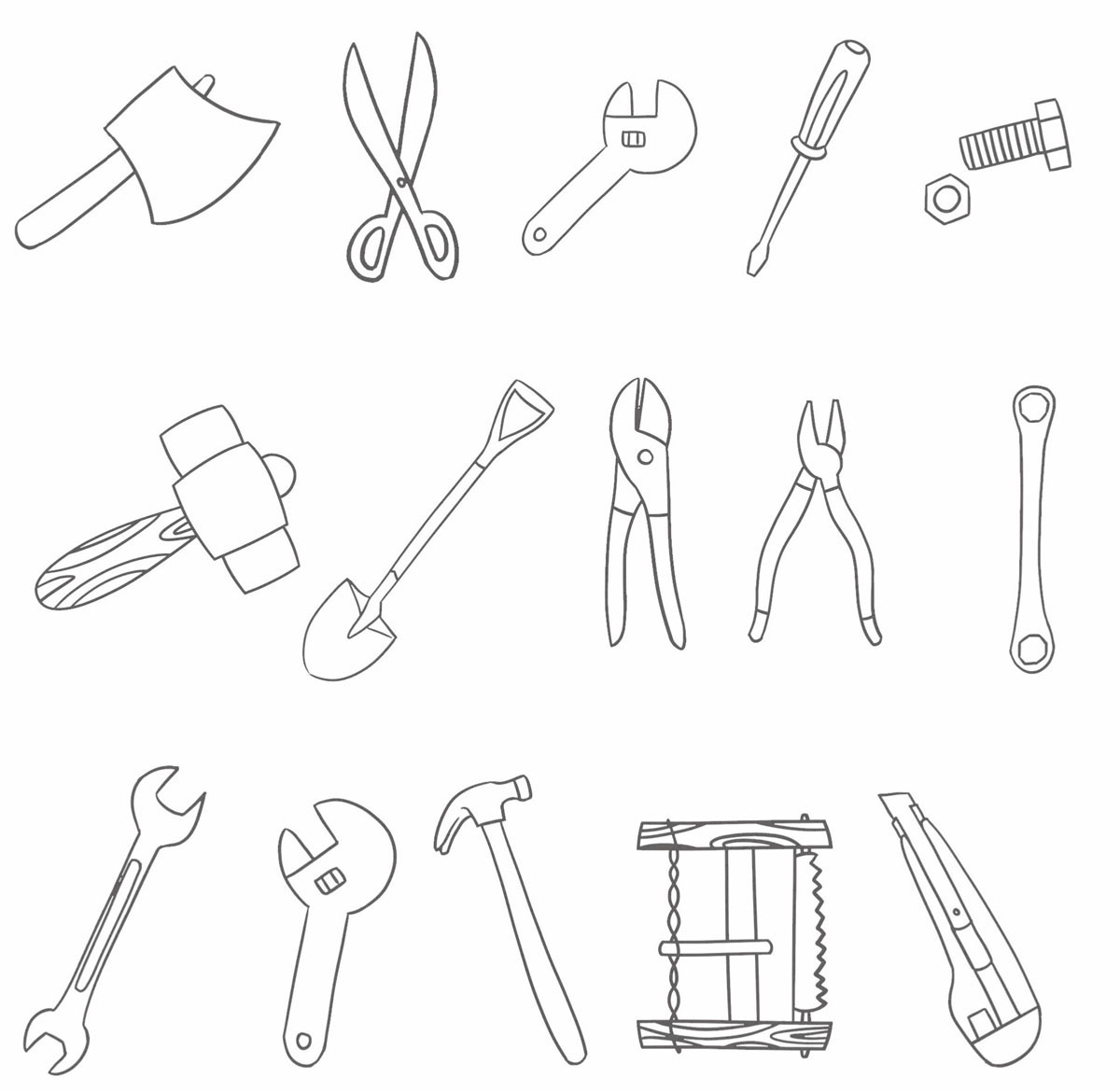工具简笔画