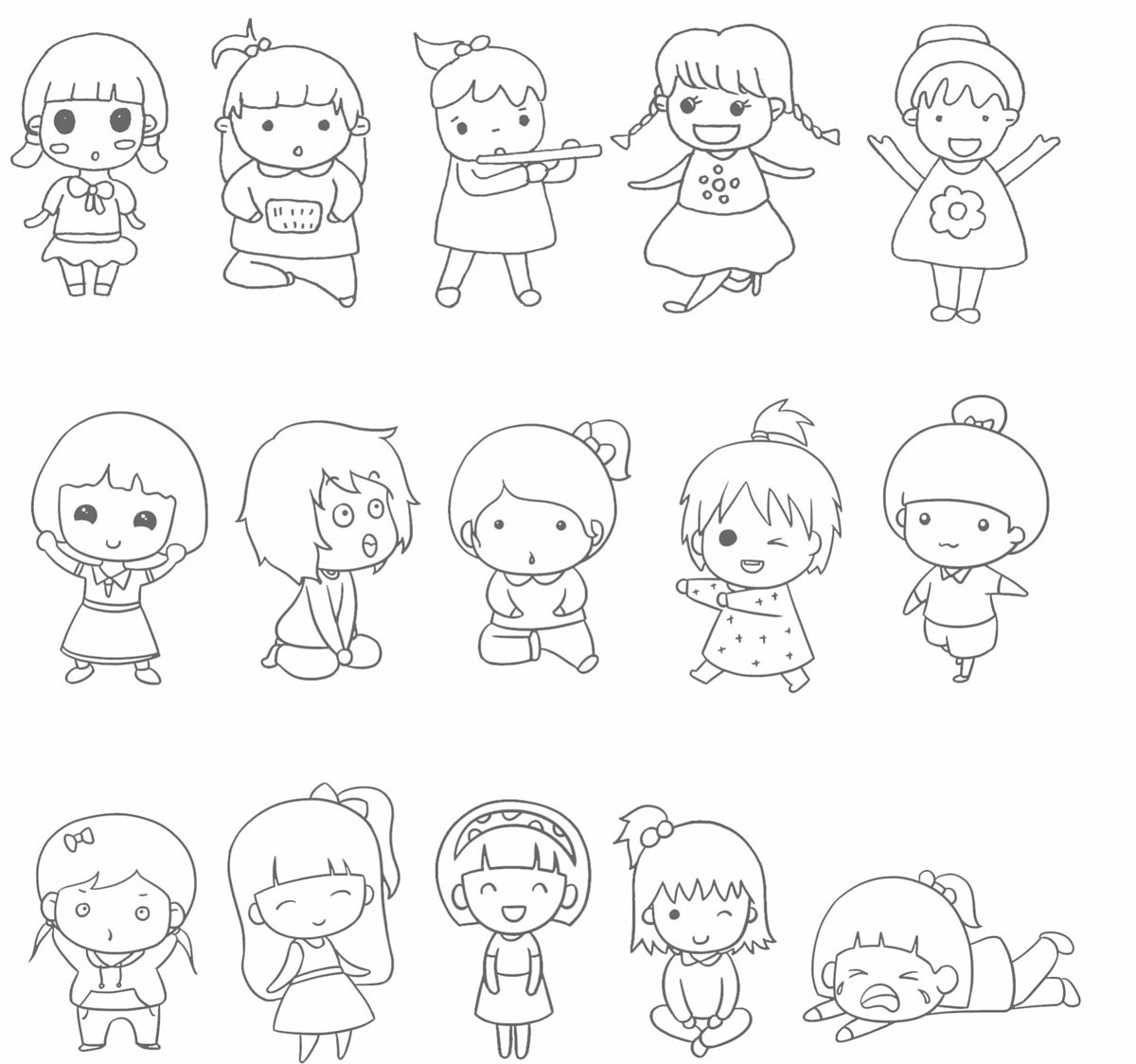 女孩简笔画