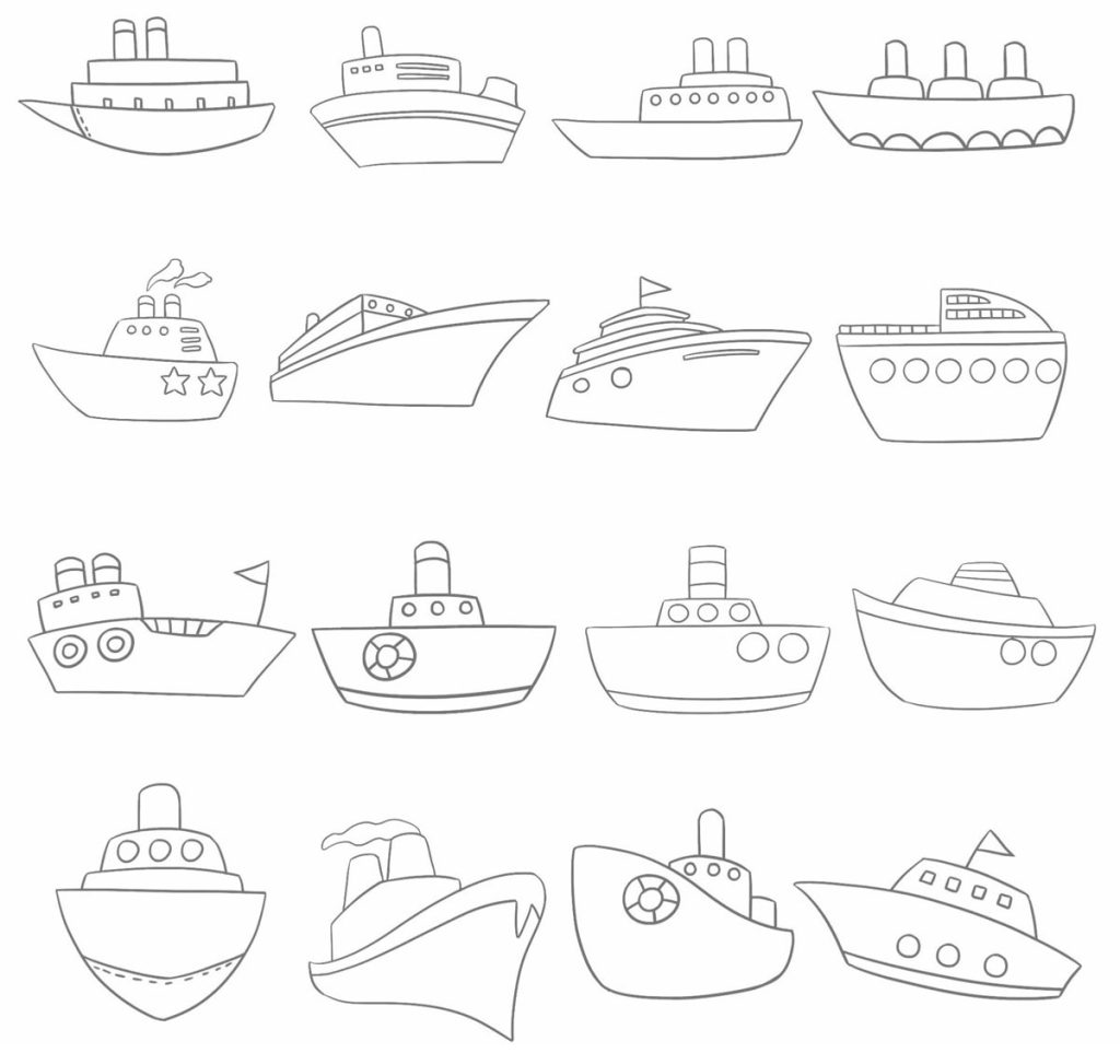 游轮简笔画
