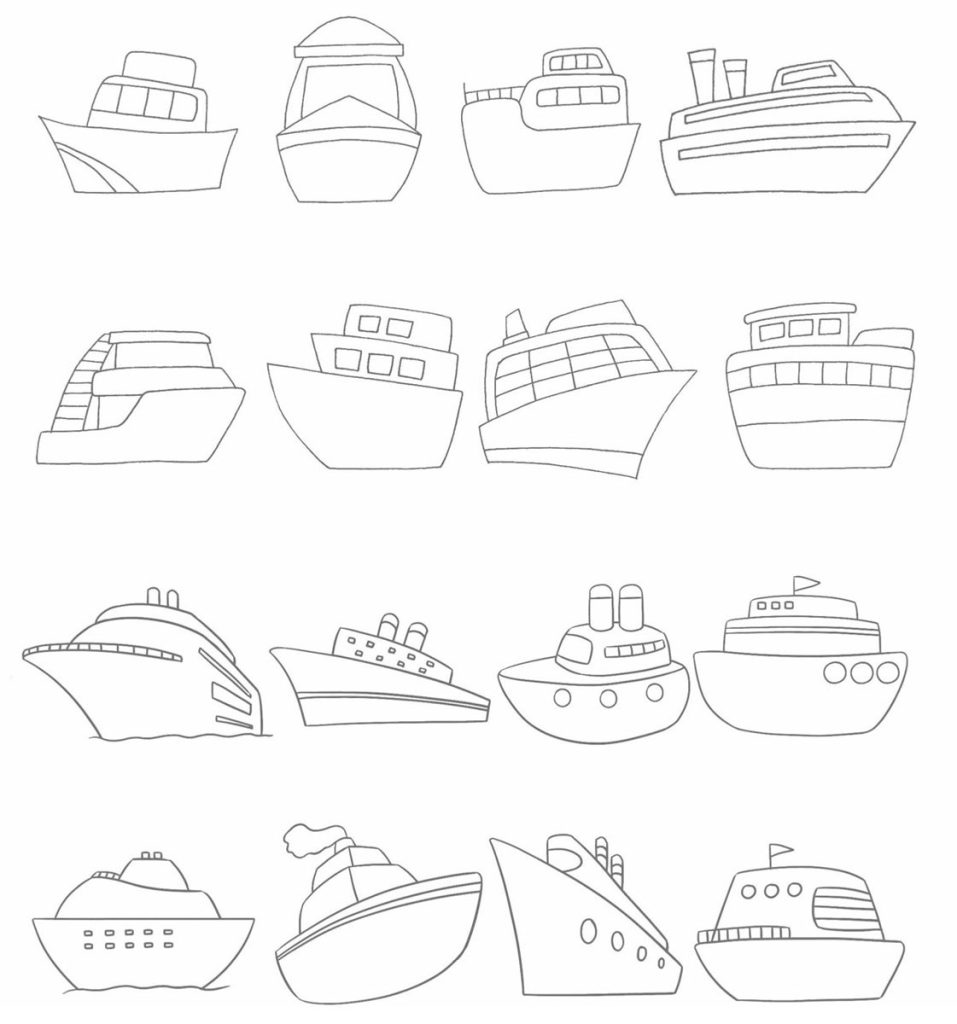 游轮简笔画