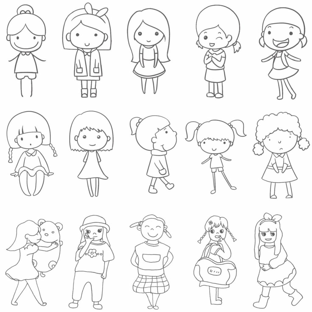 少女简笔画