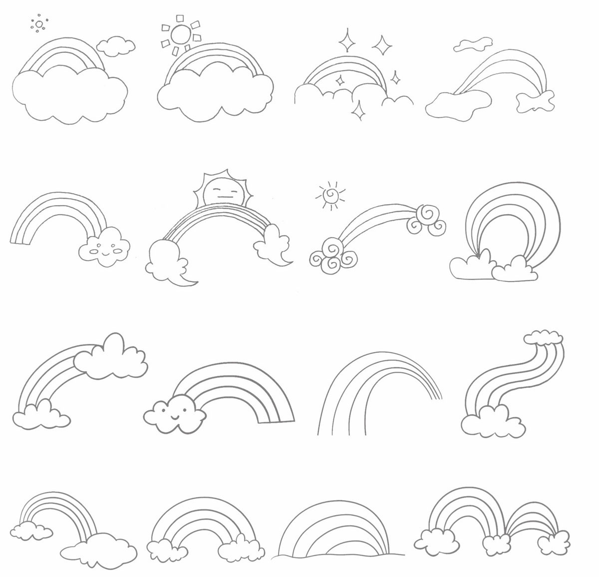 彩虹简笔画