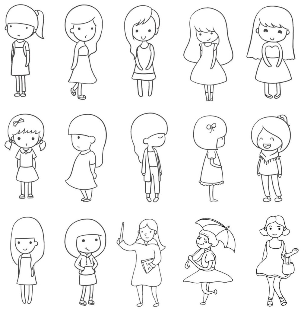 女青年简笔画