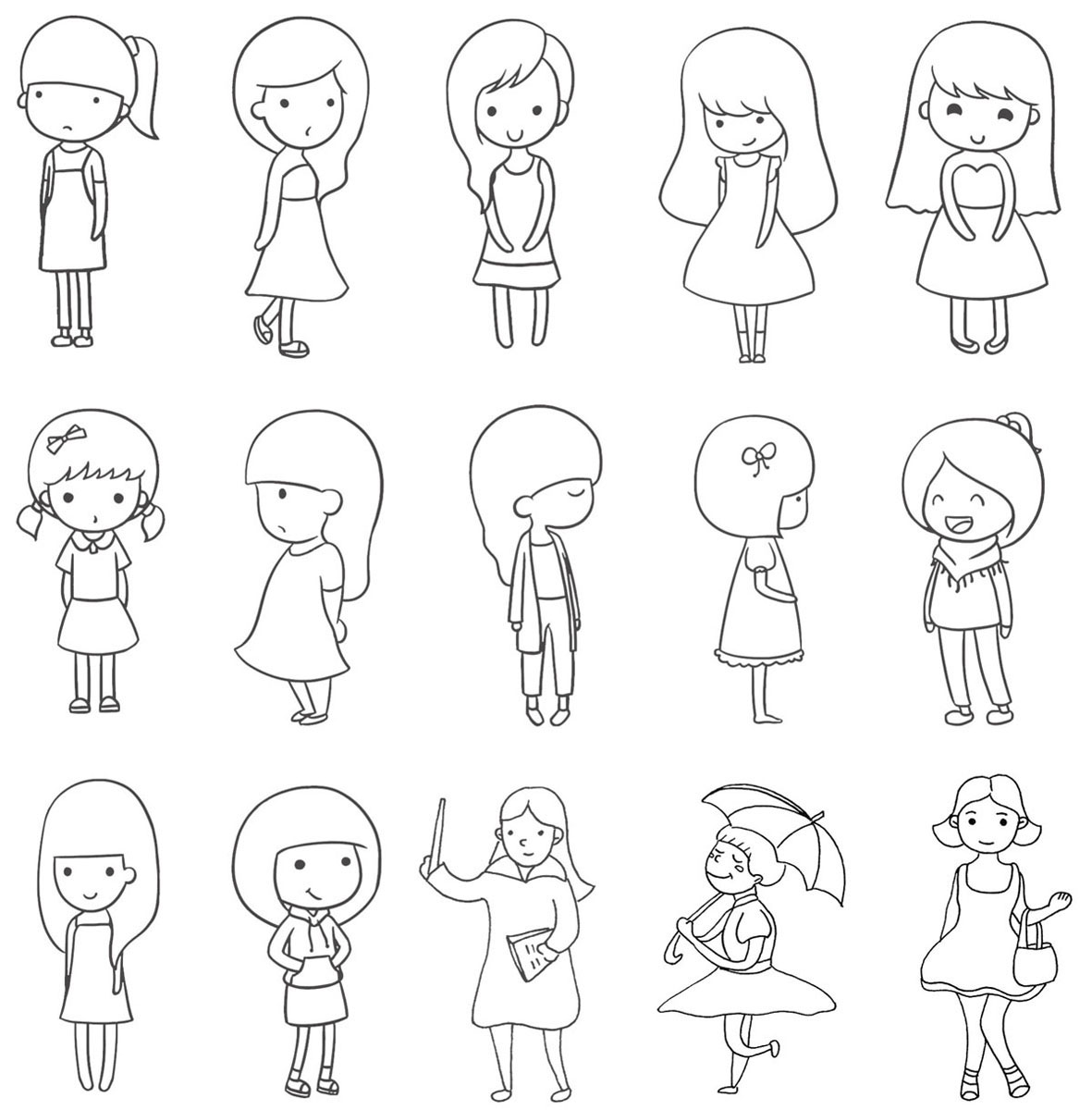 女青年简笔画