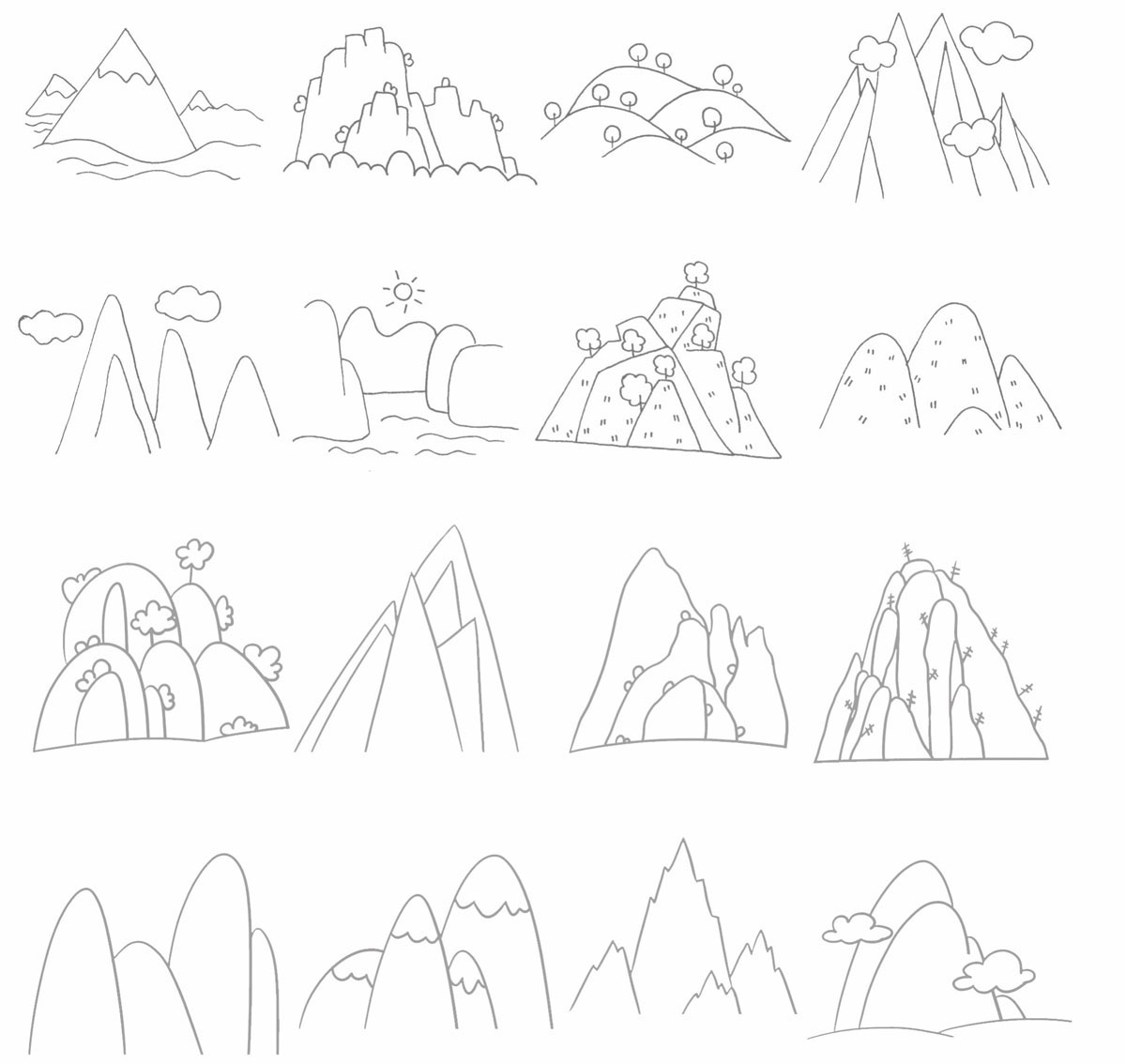 山峰简笔画
