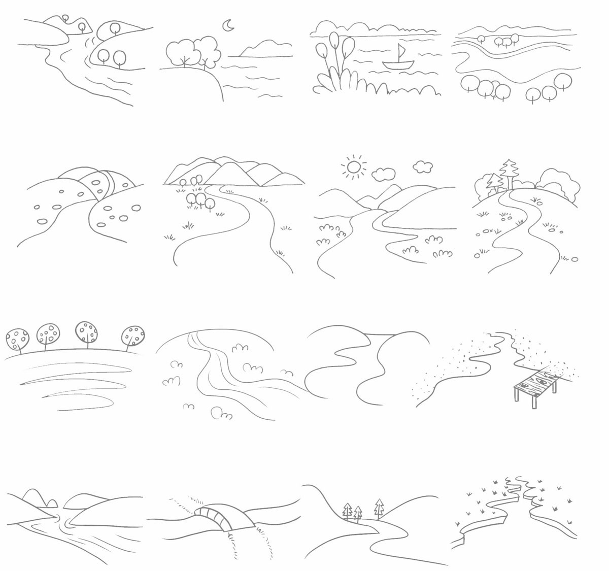 河流简笔画