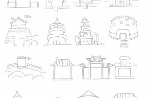 古代建筑简笔画