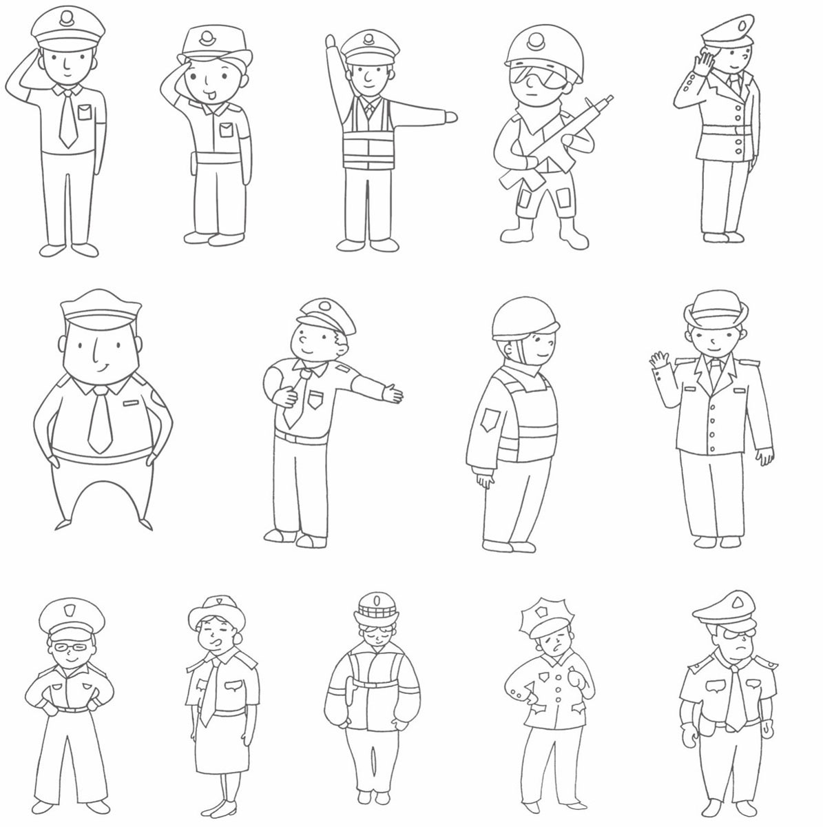 警察简笔画