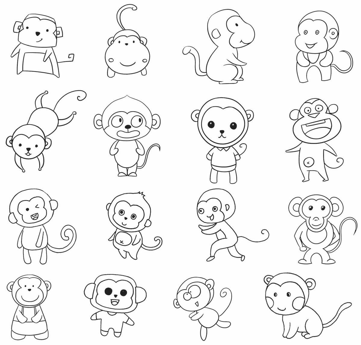 猴子简笔画
