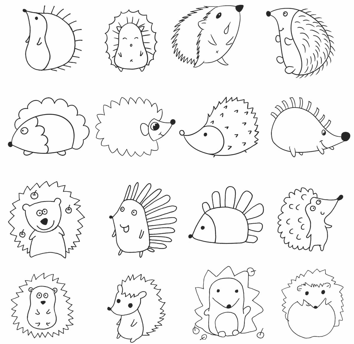 刺猬简笔画