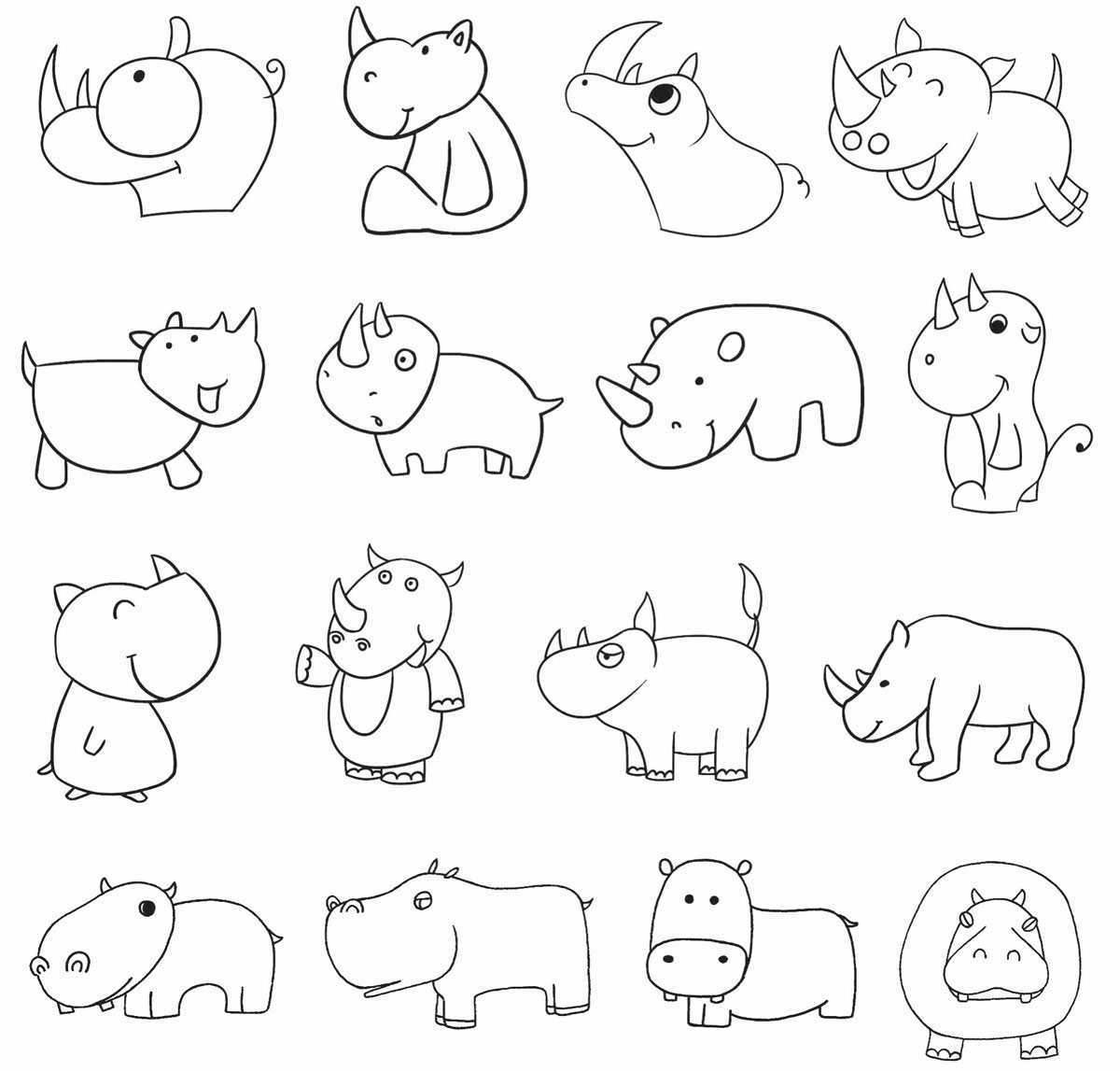 犀牛简笔画