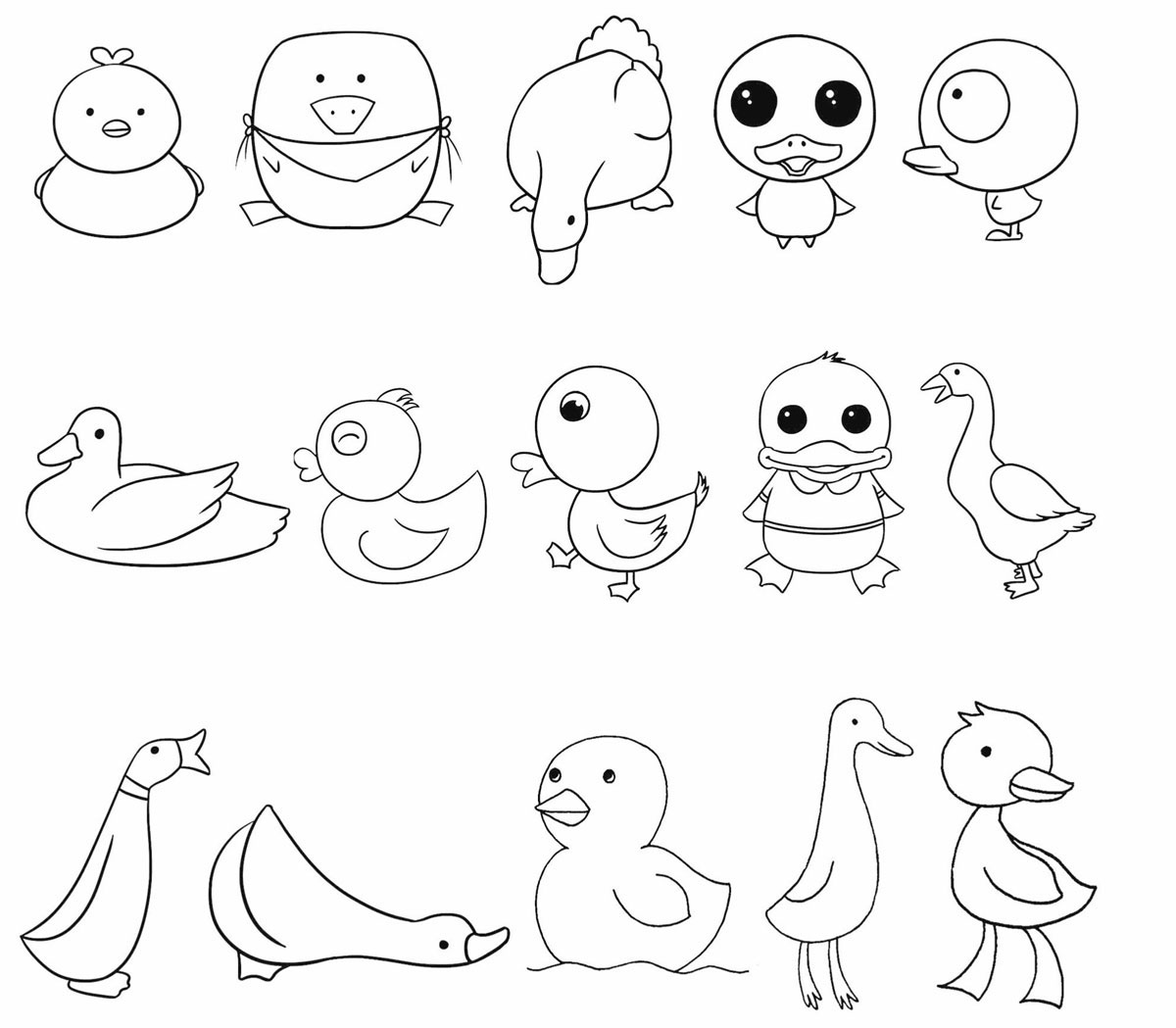 鸭子简笔画