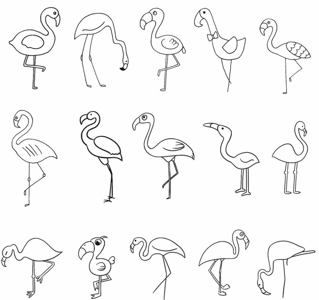火烈鸟简笔画