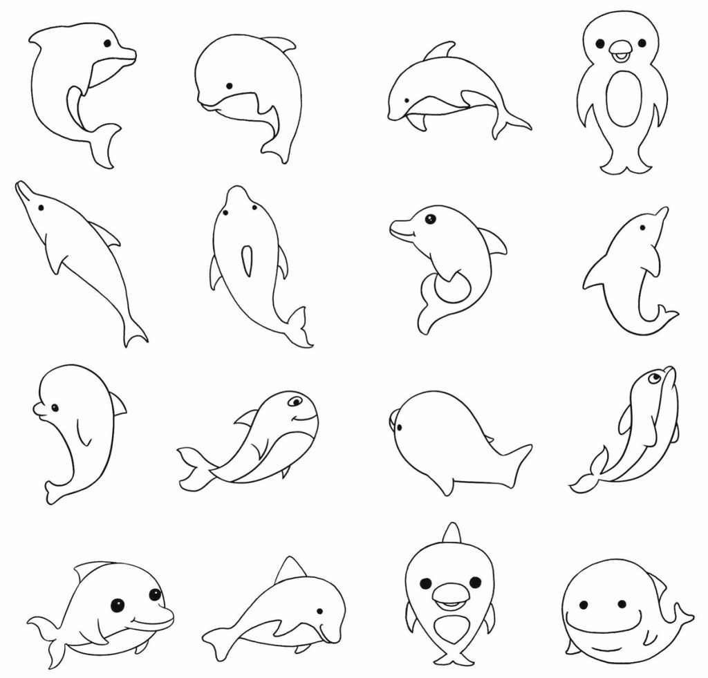 海豚简笔画