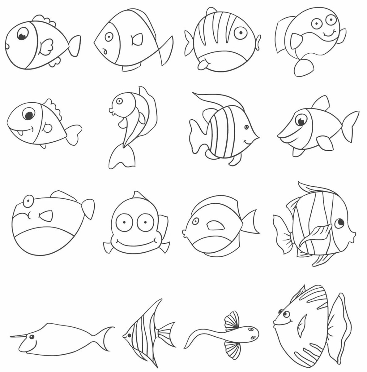 深海鱼简笔画