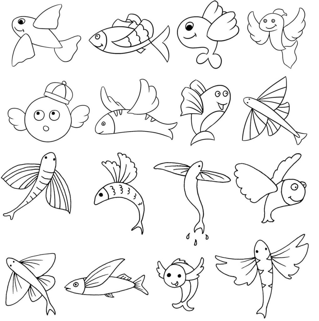飞鱼简笔画